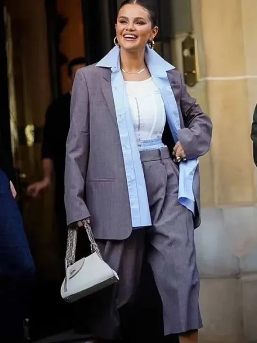 American Singer Selena Gomez Grey Blazer