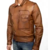 Aviator Leonardo Dicaprio Brown Leather Jacket