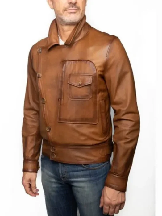 Aviator Leonardo Dicaprio Brown Leather Jacket