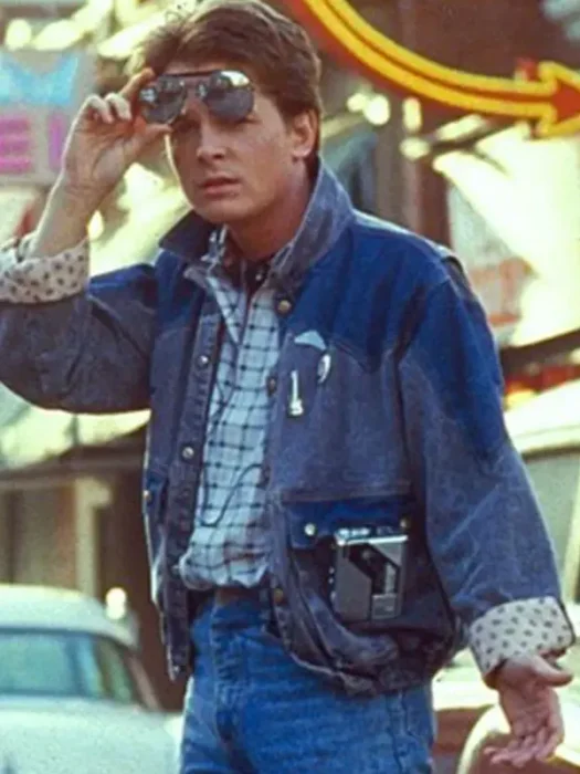 Back To The Future Marty Mcfly Blue Denim Jacket