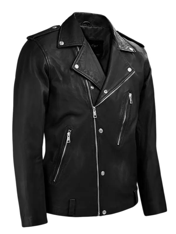 Beast Black Biker Black Leather Jacket