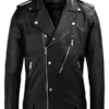 Beast Black Biker Leather Jacket Back