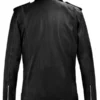 Beast Black Biker Leather Jacket Back