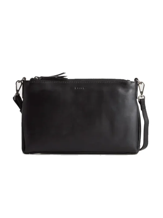 Black Josie Leather Crossbody Bag