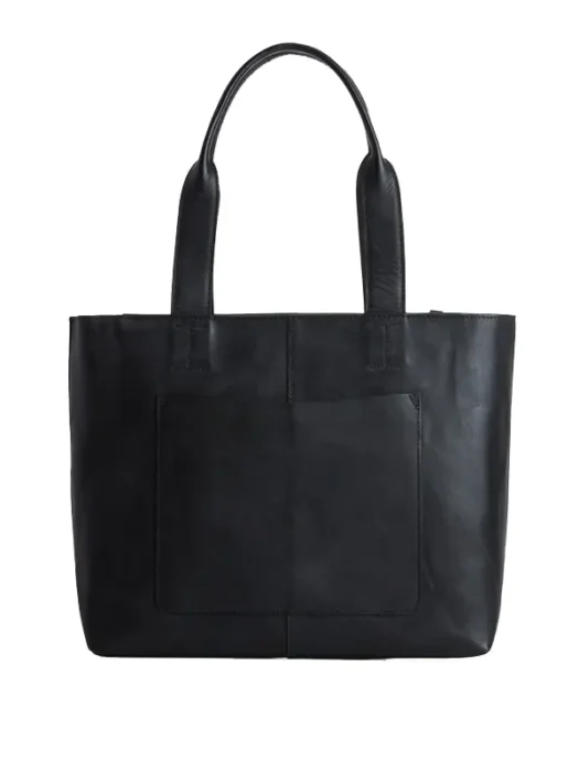 Black Lyra Leather Tote Bag