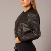 Bomber Crop Faux Leather Jacket