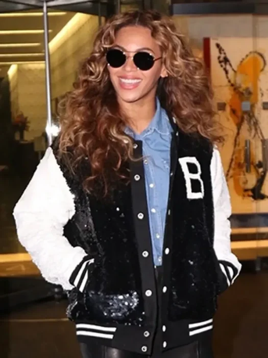 Bow Down Beyonce Sequin Black & White Jacket