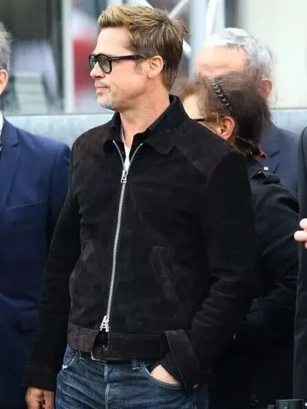 Brad Pitt F1 2025 Black Leather Jacket