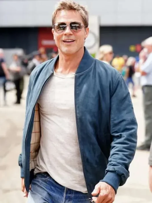 Brad Pitt F1 Blue Bomber Jacket