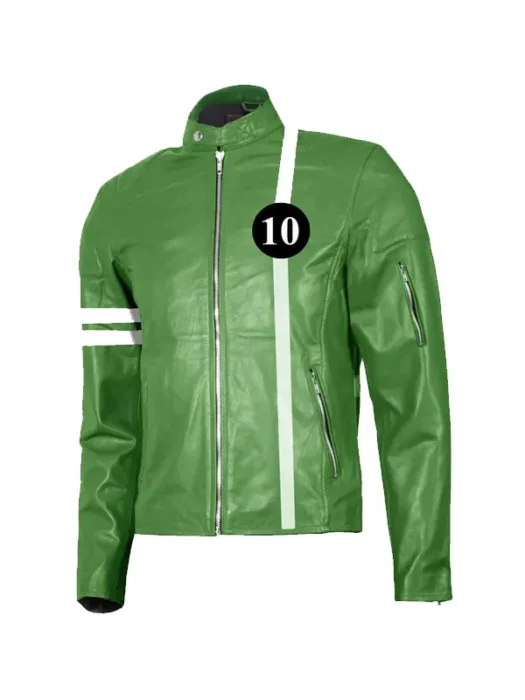 Bwn 10 Green Leather Motorcycle Jacket