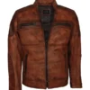 Cafe Racer Brown Motorcycle Jacket