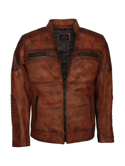 Cafe Racer Brown Motorcycle Jacket