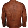 Cafe Racer Brown Motorcycle Jacket Back