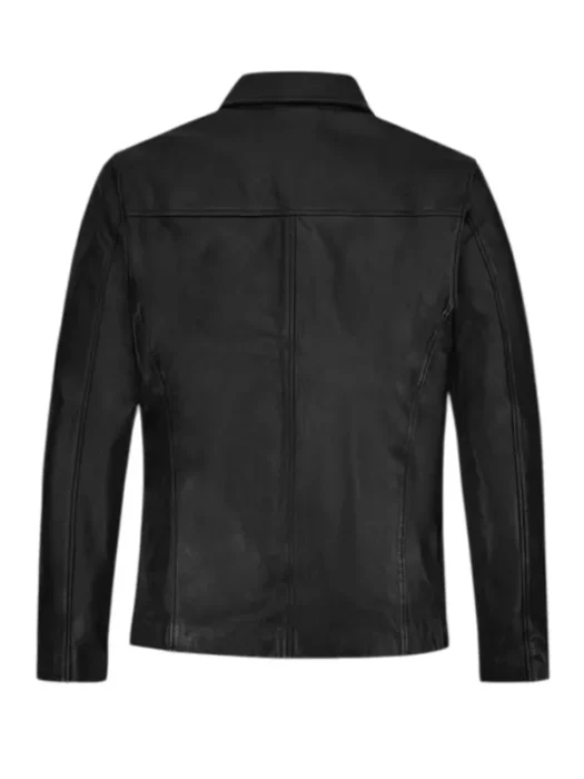 Christian Bale Leather Jacket Back