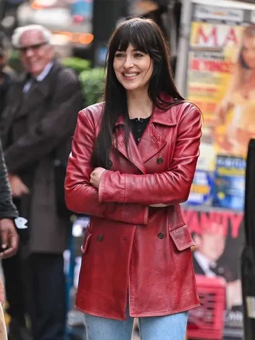 Dakota Johnson Madame Leather Coat