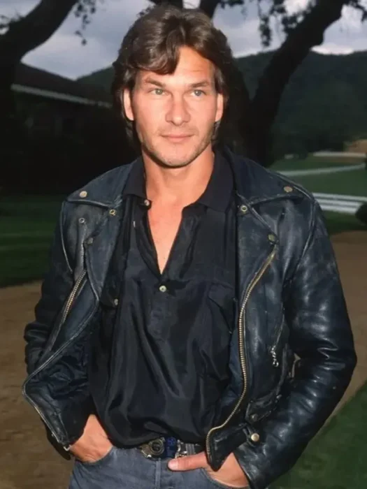 Dirty Dancing Patrick Swayze Biker Black Leather Jacket