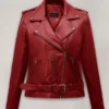 Emilia Clarke Last Christmas Red Leather Jacket