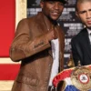 Floyd Mayweather Brown Leather Blazer