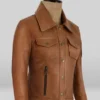 Gigi Hadid Leather Jacket - Brown