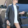 Hailey Baldwin Leather Blazer