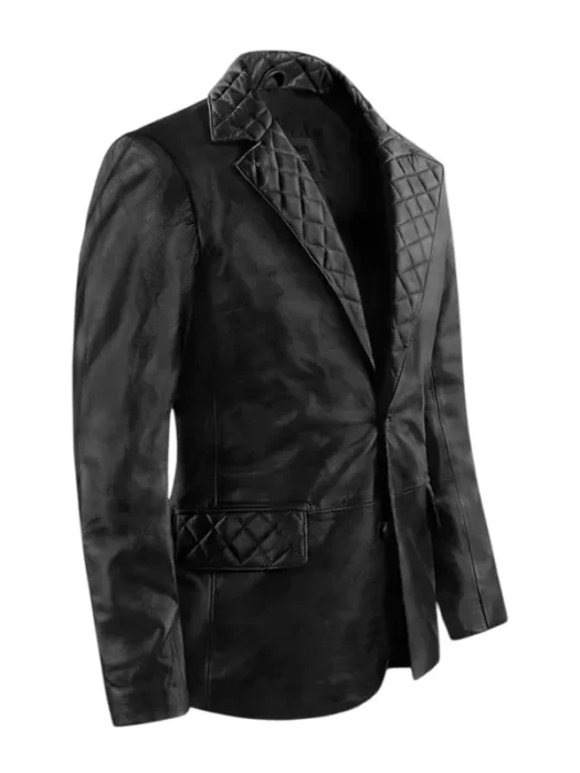 Harper Black Leather Blazer