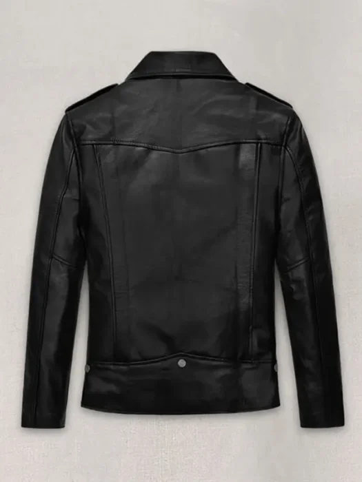 Jimin Leather Black Jacket Back