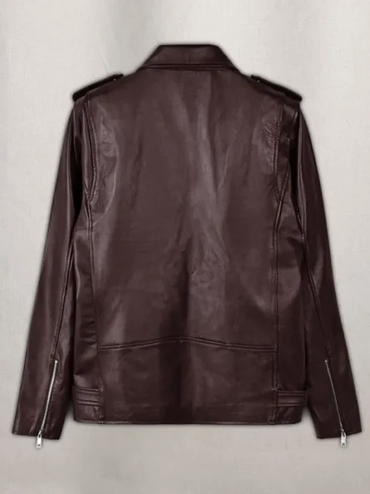 Joe Jonas Leather Jacket Back