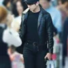 Jungkook Black Leather Jacket