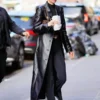 Kendall Jenner Black Leather Coat