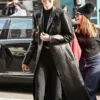 Kendall Jenner Long Leather Coat