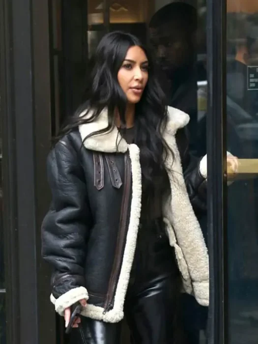 Kim Kardashian Original Leather with Faux Fur Jacket