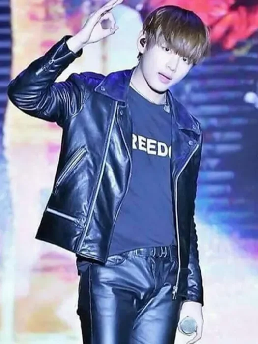 Kim Taehyung Leather Black Jacket