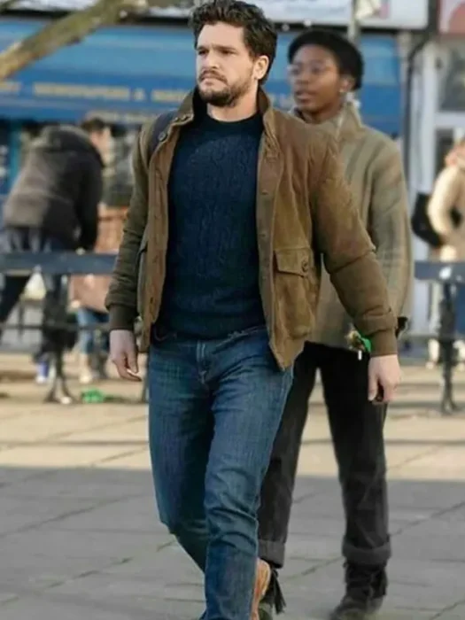 Kit Harington Eternals Bomber Leather Jacket