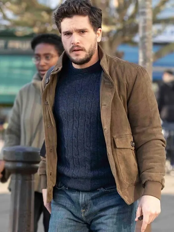Kit Harington Eternals Brown Leather Jacket