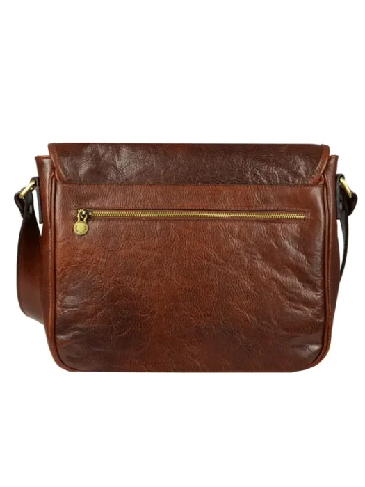 Leather Messenger Bag Back