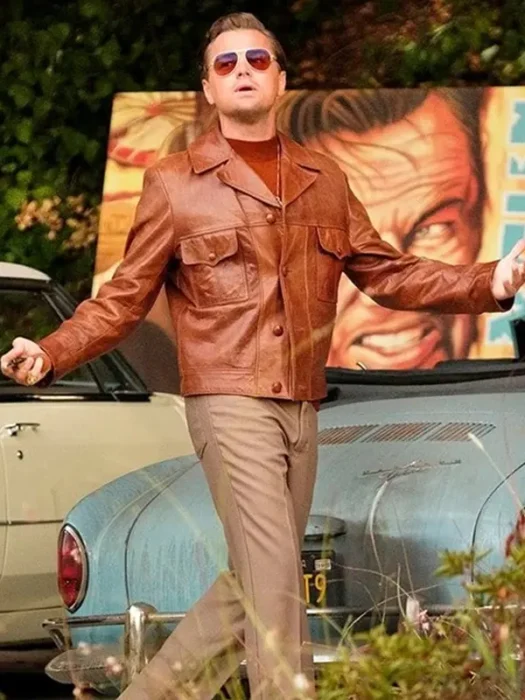 Leonardo DiCaprio Once Upon a Time in Hollywood Leather Jacket