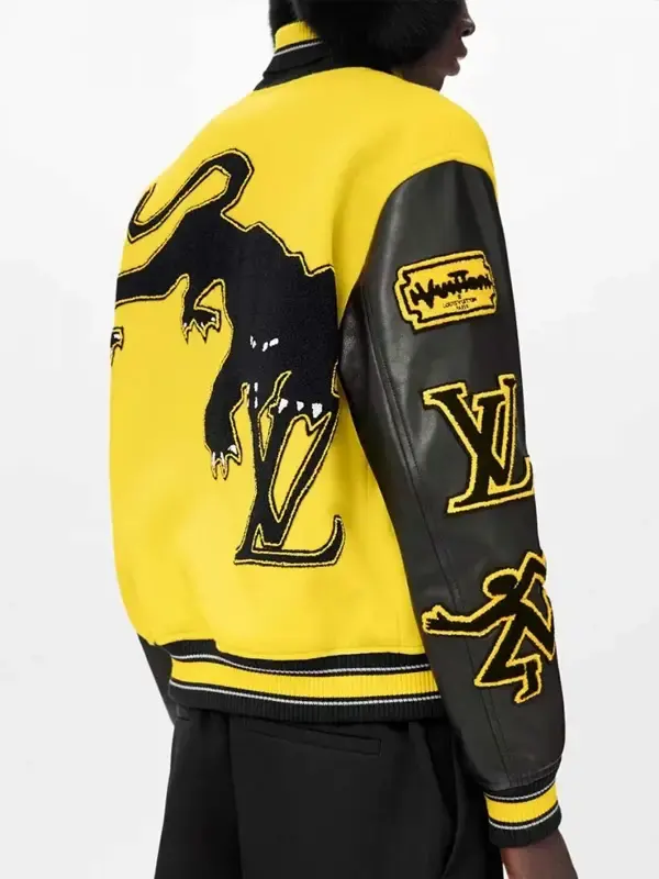 Mens Louis Vuitton Yellow Varsity Jacket