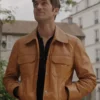 Lucas Bravo Emily In Paris Leather Jacket