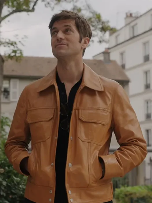 Lucas Bravo Emily In Paris Leather Jacket