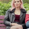 Maeve Wiley Sex Education Black LEather Jacket