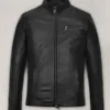 Matt Damon Black Leather Jacket