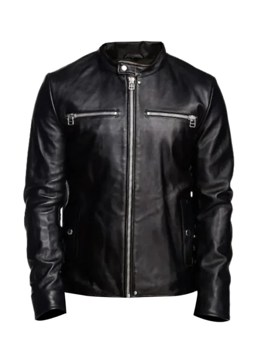 Men Black Detachable Hooded Jacket