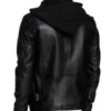 Men Black Detachable Hooded Jacket Back