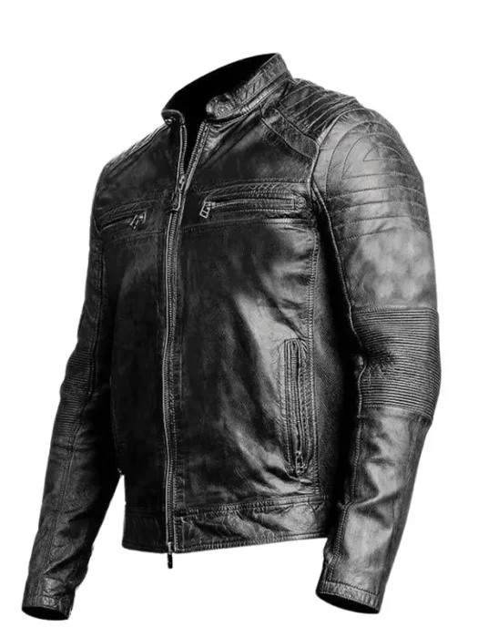 Men Black Genuine Jacket