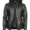 Men Black Leather Racing Jacket