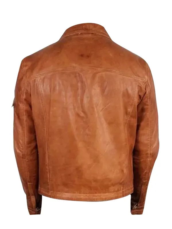 Men Cafe Racer Retro Moto Jacket Back