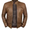 Men Camel Dodge Biker Jacket