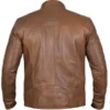 Men Camel Dodge Biker Jacket Back