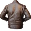 Men Handmade Slim Fit Leather Jacket Back