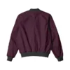 Men & Women Brown Maroon Bomber Jacket Back